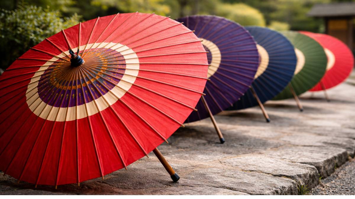 番傘が並ぶ風景